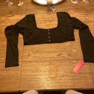 Longsleeved black swim top